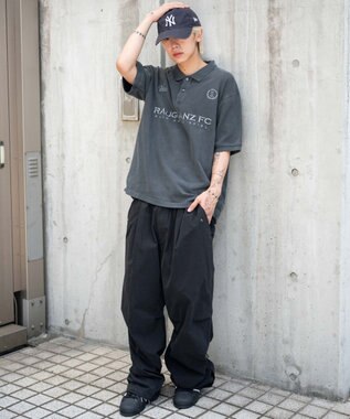 WEGO 【ユニセックス着用ITEM】ピグメントロゴポロシャツ（SS） スミクロ