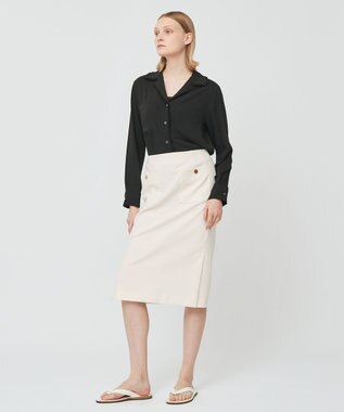 BEIGE， DANDELION / ギャザーフリルブラウス Black