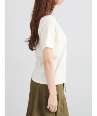 Te chichi フロッキープリントロゴTシャツ ベージュ