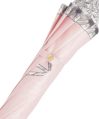 MOONBAT 【耐風傘/ジャンプ傘】ランバン オン ブルー (LANVIN en Bleu) リボン 花柄 長傘 サテンプリント ピンク