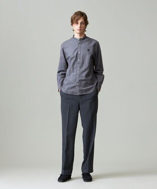 J.PRESS MEN 【大人気バックブル】バンドカラー オックスフォードガーメントダイシャツ グレー系