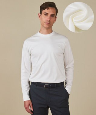 GOTAIRIKU 仕事で着られる 綿100％ 【洗える】カバーネック ドレスTシャツ_ロング