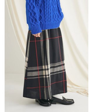 CRAFT STANDARD BOUTIQUE 先染めチェック（大）スカート Black