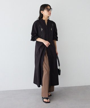 CRAFT STANDARD BOUTIQUE インド製 カットワークシシュウワンピース Black