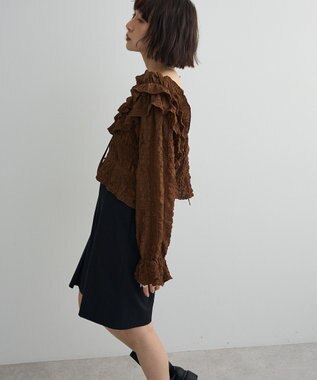 Green Parks ２ＷＡＹフリルブラウス Brown