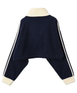 WEGO ハーフジップフリースショートプルオーバー ネイビー