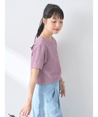 earth music&ecology ホイップ風ジャガードプルオーバー Pink