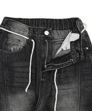 WEGO ウォッシュストリングデニム ブラック