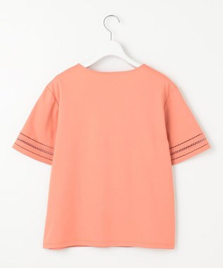 J.PRESS LADIES S 【接触冷感・UVケア】コンパクトコットンスムース 刺繍スリーブ カットソー ピンク系