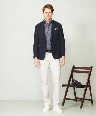 JOSEPH ABBOUD 【JAPAN FABRIC】 軽量 ラッセルブレザー ネイビー系