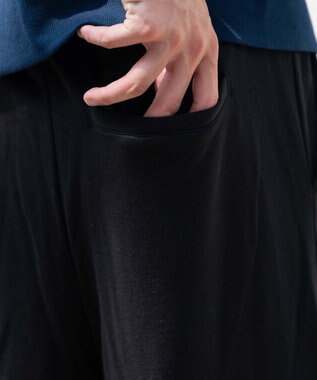 WEGO 【ユニセックス着用ITEM/ウエストゴム/MLサイズ展開】ワイドスウェットカーゴパンツ ブラック