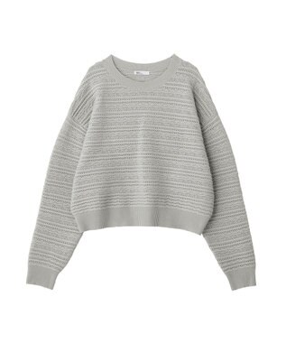 CRAFT STANDARD BOUTIQUE レースボーダーニットプルオーバー Gray
