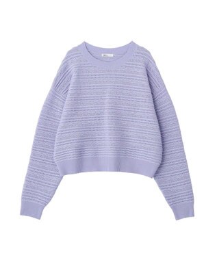CRAFT STANDARD BOUTIQUE レースボーダーニットプルオーバー Light Purple