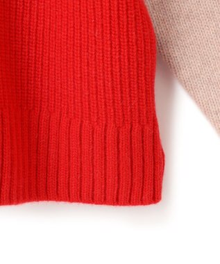 BEIGE， LAURIERS / ウールカシミヤバイカラーニット Red　Orange×Milk Tea