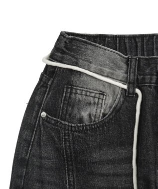 WEGO ウォッシュストリングデニム ブラック