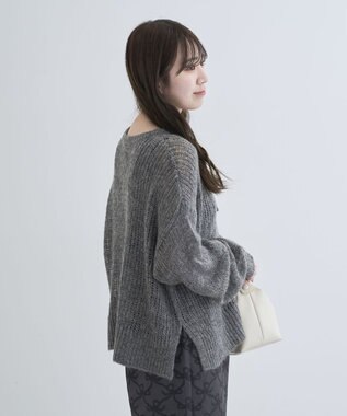 Green Parks ２Ｗａｙ起毛メッシュニットプルオーバー Gray