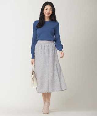 ANY SIS 【洗える】冬のシャルマン パフスリーブ ニット ダルブルー