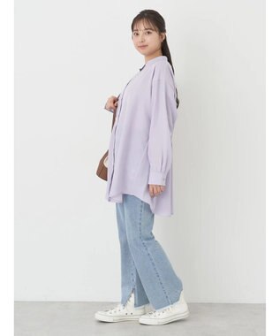 earth music&ecology バックデザインシャツ Lavender