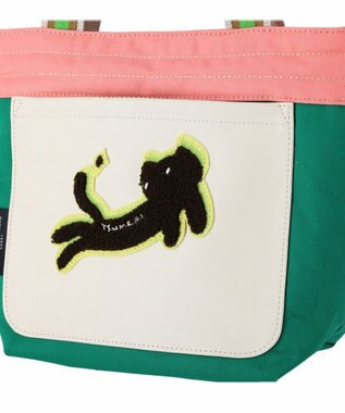 tsumori chisato CARRY キラミックスコンビ トートバッグ 2wayショルダー ネコ Sサイズ グリーン