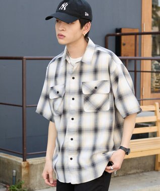 WEGO 【ユニセックス着用ITEM/SMLサイズ展開】オンブレチェックシャツ（SS） 柄2