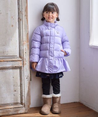 ANY KIDS 【洗濯機OK】中綿 リボン コート ラベンダー