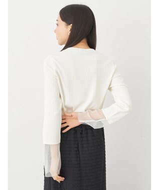 earth music&ecology 袖シアープルオーバー Ivory