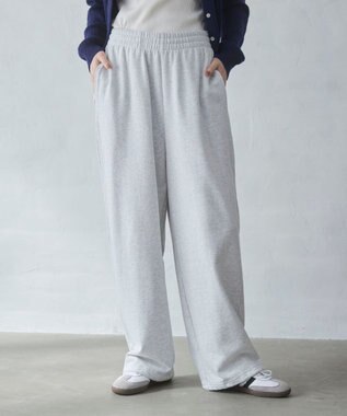 WEGO 【ウエストゴム/XSSMサイズ展開】スウェットワイドパンツ アッシュグレー