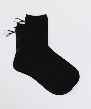 WEGO レースアップバックリボンソックス ブラック