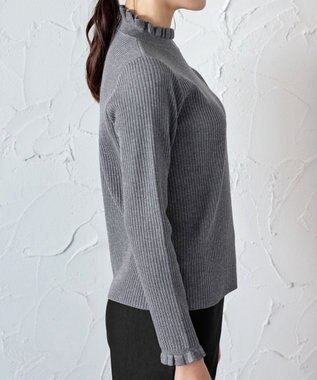 Tiaclasse 【安田美沙子さん着用・選べる2type・洗える】 フリルニットトップス フリル襟：チャコール