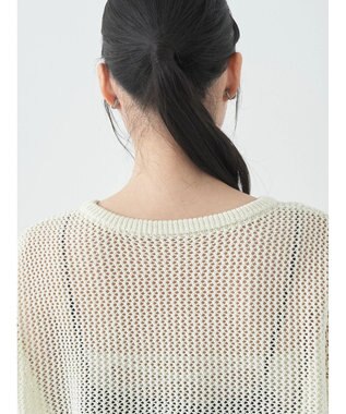 earth music&ecology ラメメッシュプルオーバー Ivory