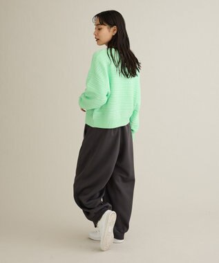 CRAFT STANDARD BOUTIQUE レースボーダーニットプルオーバー Light Green