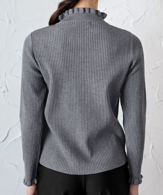 Tiaclasse 【安田美沙子さん着用・選べる2type・洗える】 フリルニットトップス フリル襟：チャコール