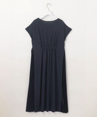 ANY SIS S 【接触冷感・UVケア】冷感サイドプリーツ ワンピース ネイビー