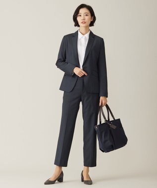 J.PRESS LADIES L 【洗える】BEZ ストライプ シャツカラー ブラウス ホワイト系1