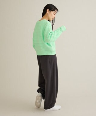 CRAFT STANDARD BOUTIQUE レースボーダーニットプルオーバー Light Green