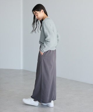 CRAFT STANDARD BOUTIQUE レースボーダーニットプルオーバー Gray