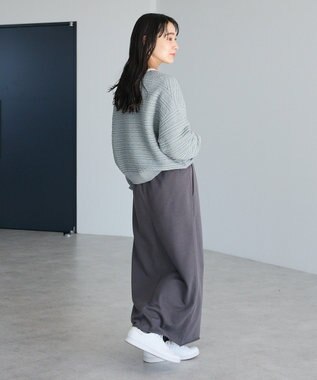 CRAFT STANDARD BOUTIQUE レースボーダーニットプルオーバー Gray