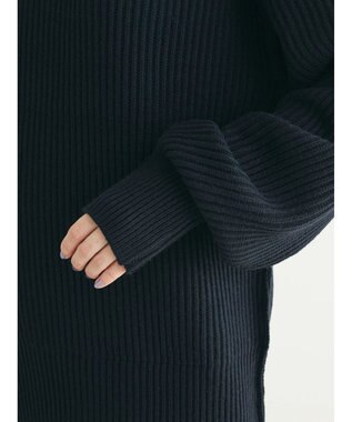 Green Parks 洗える　アゼ編みニットプルオーバー Dark Navy