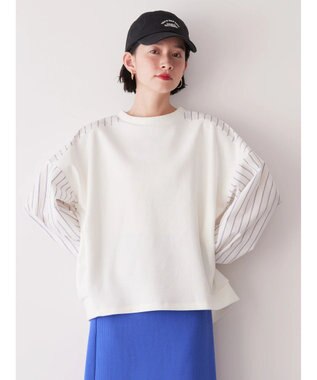 AMERICAN HOLIC イージーケア異素材ポンチプルオーバー Off White