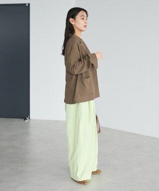 CRAFT STANDARD BOUTIQUE リネンライクオーバーサイズジャケット Brown