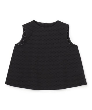 UNFILO 【セットアップ着用可】FINE MOVE パンチング ドットブラウス