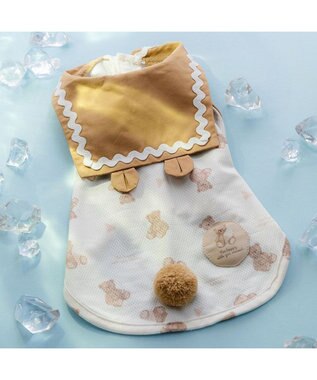 PET PARADISE ペットパラダイス くまちゃん ポケットクール タンクトップ 《アイス柄》 小型犬 ホワイト×ブラウン