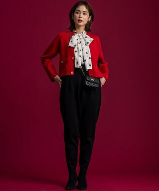 組曲 【組曲×setsuko sagittaire】サジテール釦ニットジャケット レッド系