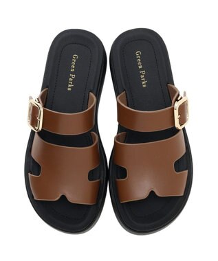 Green Parks カッティングベルトサンダル Brown