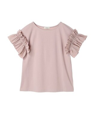 earth music&ecology フリルスリーブカットソー Pink Beige