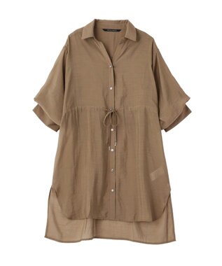 YECCA VECCA シアー2way袖バルーンチュニック Dark Beige