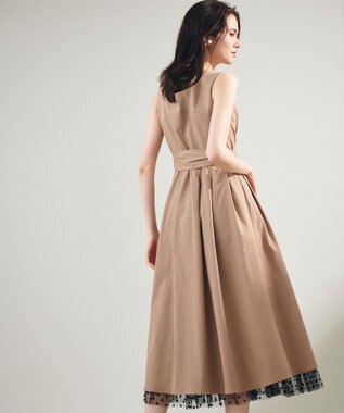 GRACE CONTINENTAL ジップディテールワンピース キャメル