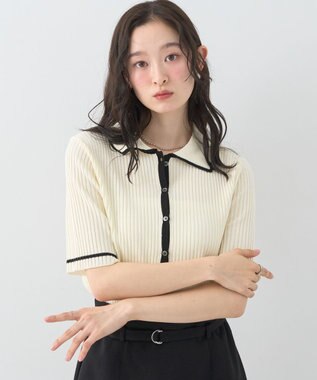 earth music&ecology 【予約】リブニットカーディガン アイボリー