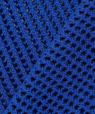 組曲 L 【前後着用可】メッシュ5分袖ニット カーディガン ウルトラマリンブルー系