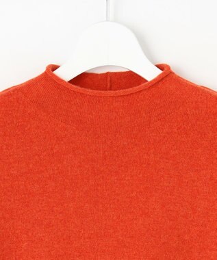 J.PRESS LADIES S 【洗える】CASHMERE BLEND スタンドカラー ニット オレンジ系
